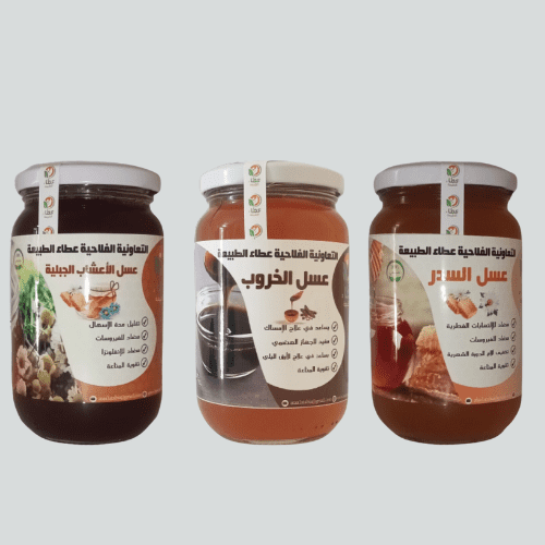 باك 3 عبوات عسل حر أعشاب + سدر + خروب